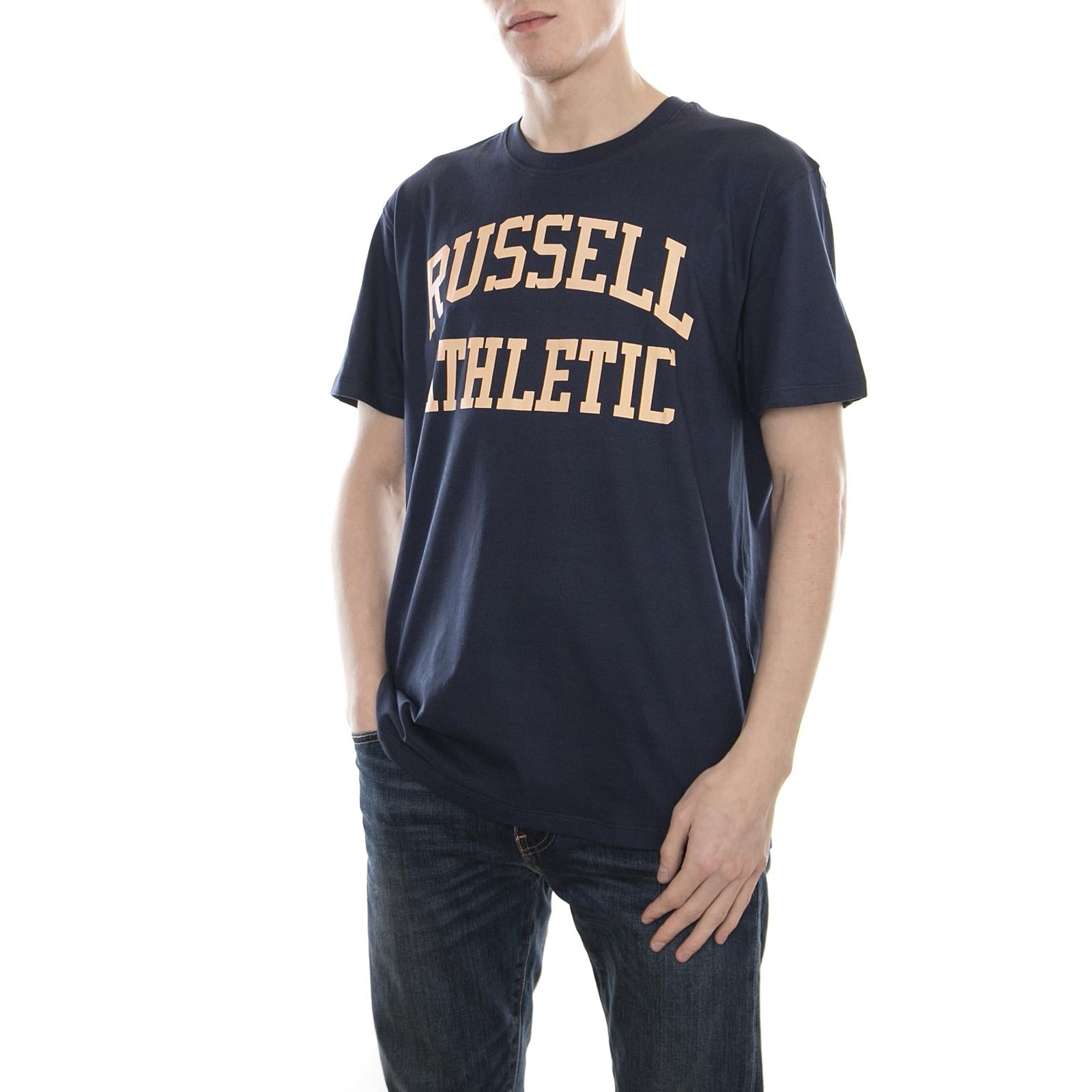 S/S CREW TEE WITH CLASSIC  ARCH LOGO PRINT A8-002-1/190-NA  RUSSELL ATHLETIC 