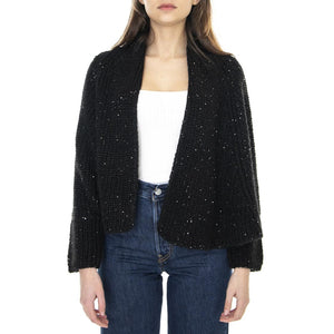 021SD53059 - Cardigan Donna Nero Diamante 021SD53059 -S3000 . ALESSIA SANTI 