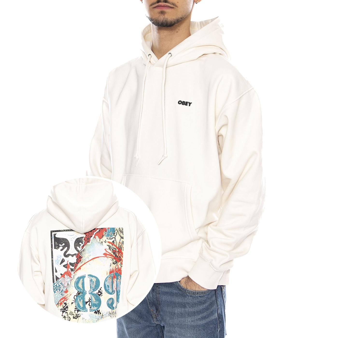 OBEY Quarter Icon Fleece -- Felpa con Cappuccio Uomo Beige / Moonstruck 112844239 UBL OBEY 