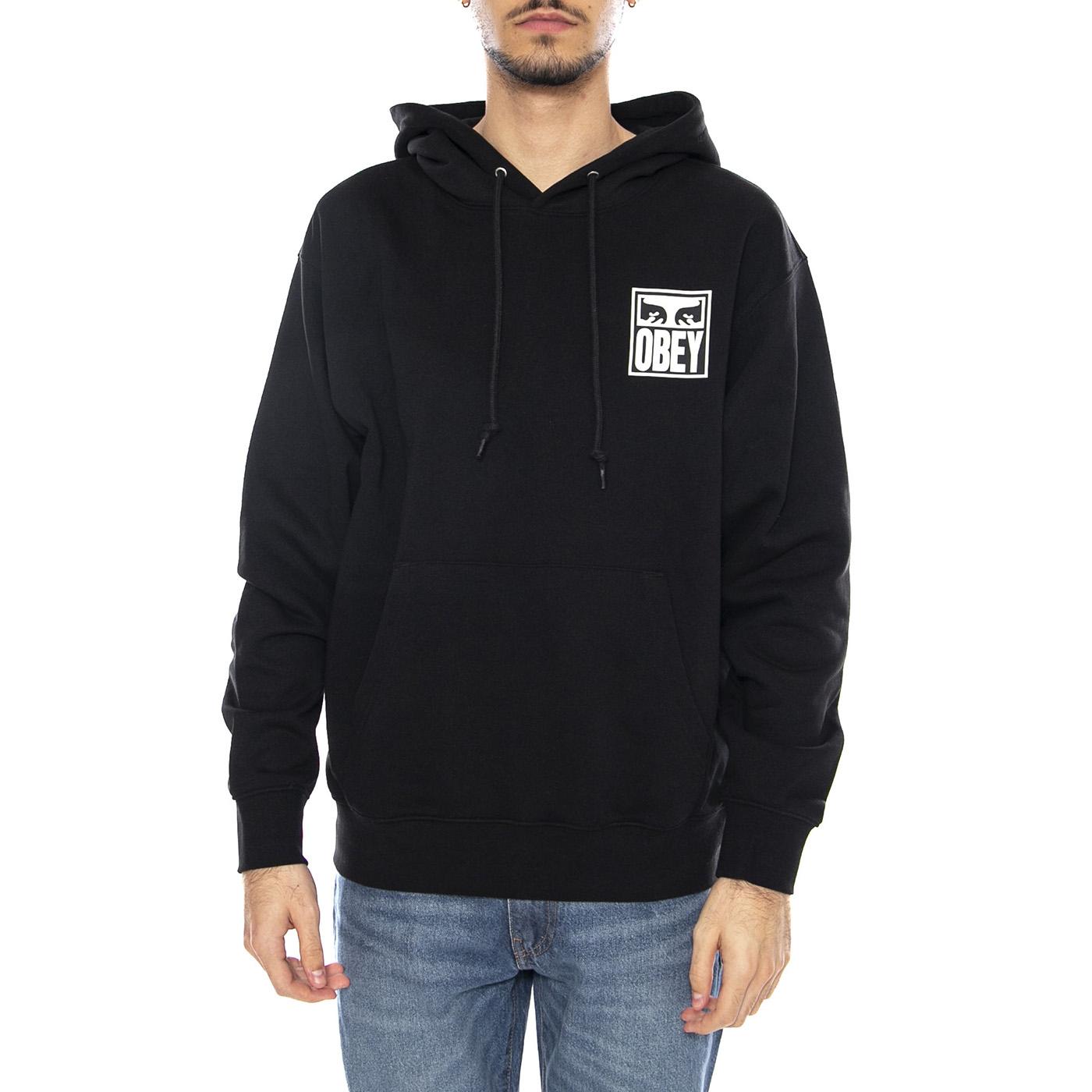Obey Eyes Icon 2 Fleece Black -- Felpa con Cappuccio Nera 117462142 BLK OBEY 