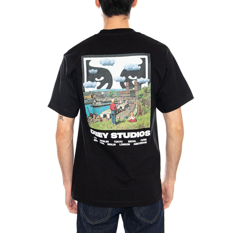 OBEY SKY FACE TEE - Maglietta Girocollo Uomo Nera 168024320 BLK OBEY 