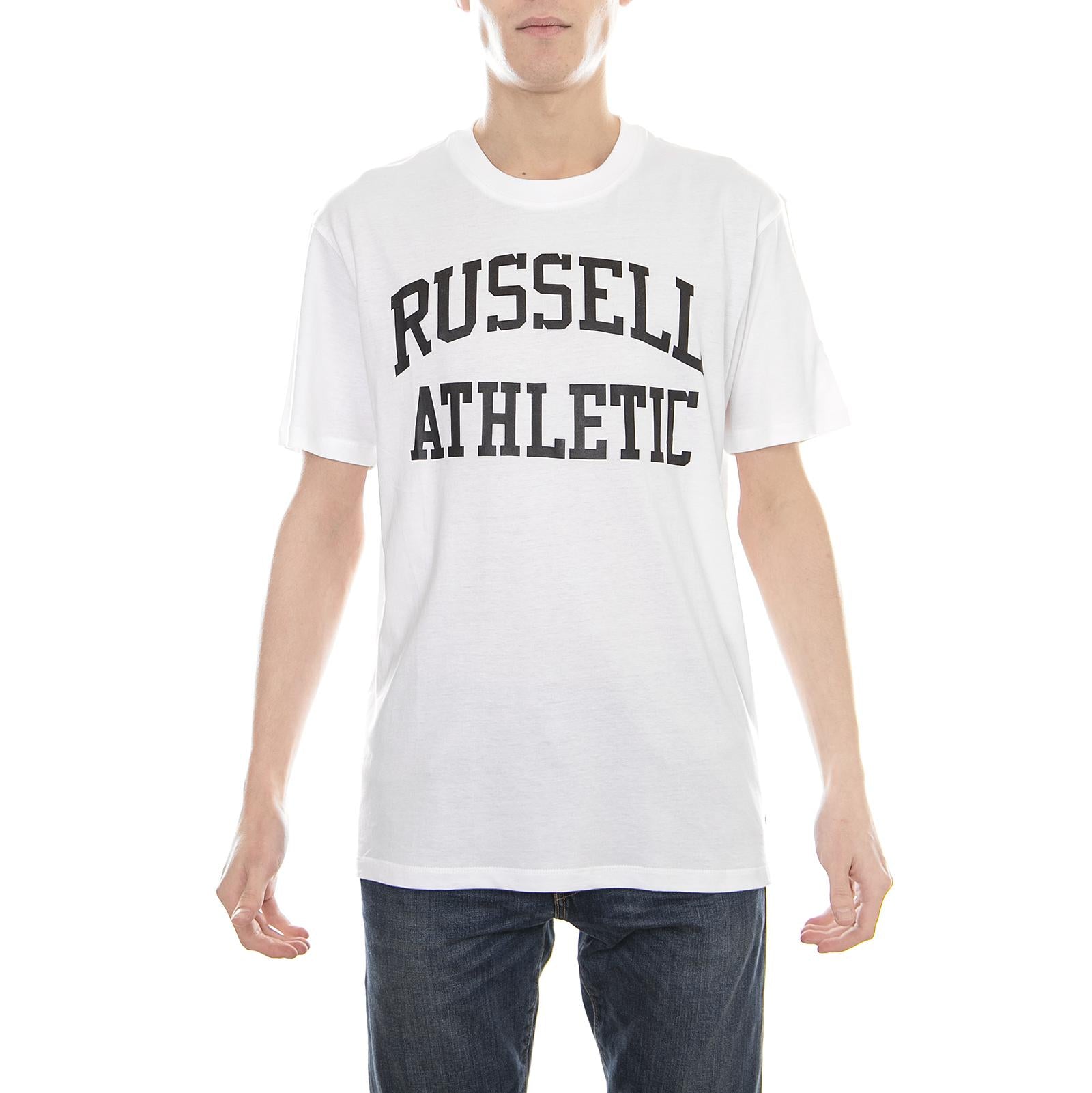 S/S CREW TEE WITH CLASSIC  ARCH LOGO PRINT A8-002-1/001-UW  RUSSELL ATHLETIC 
