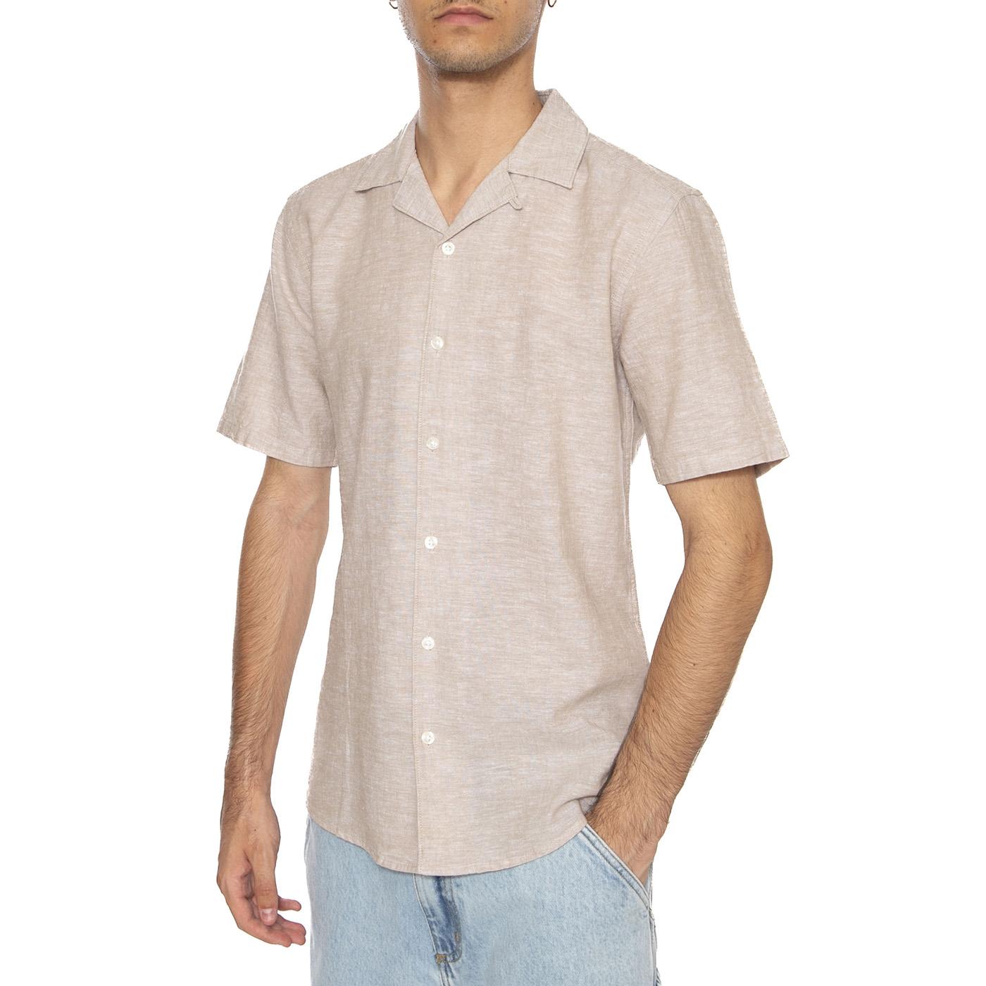 Onscaiden Life Solid Resort Beige - Camicia Mancihe Corte Uomo Beige 22025116-B  ONLY & SONS 
