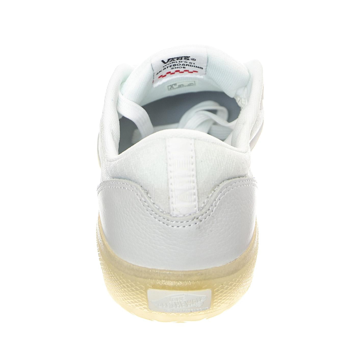 MN Ave Leather White / White - Scarpe Stringate Profilo Basso Uomo Bianche VN0A5JIBWWW1  VANS 