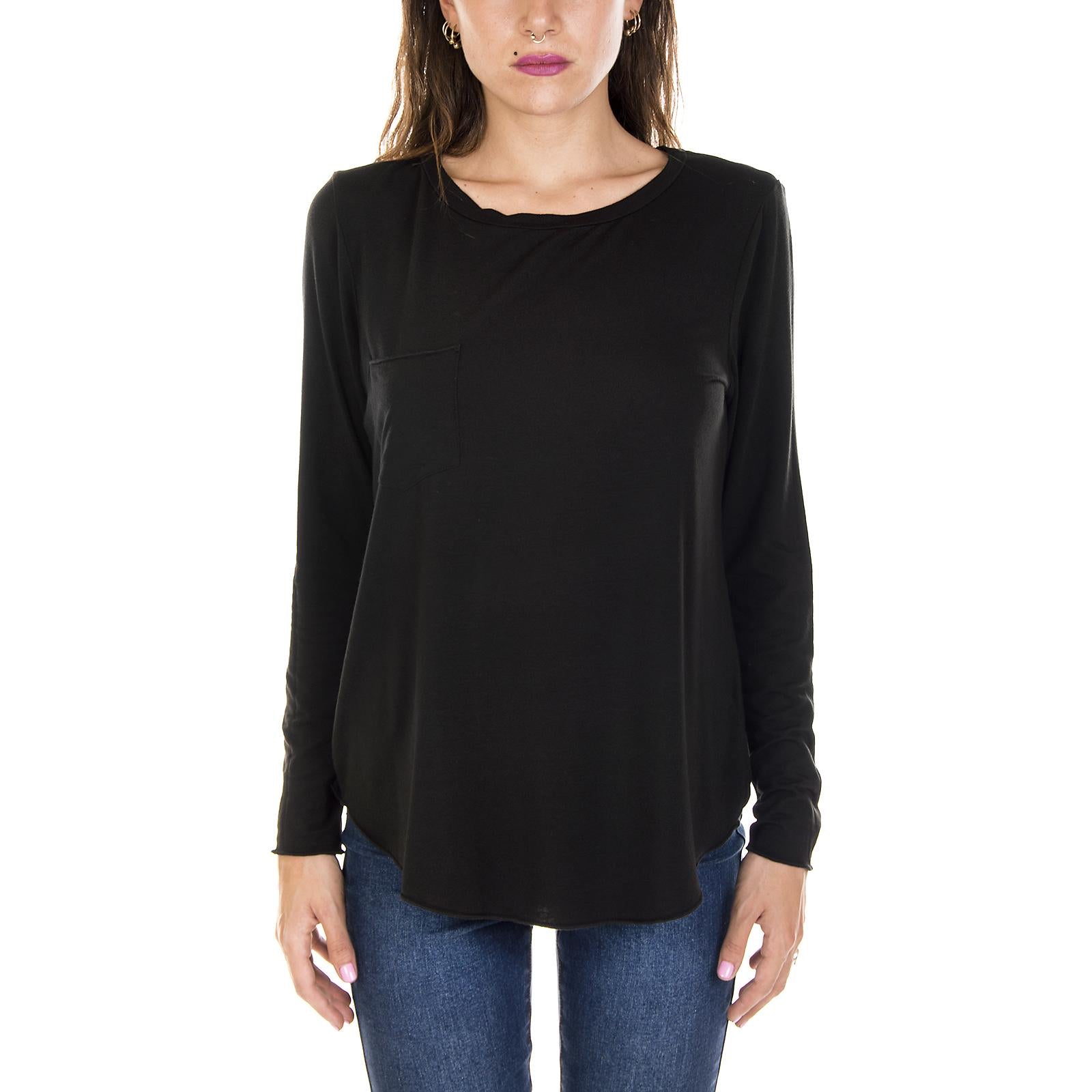 LTL-195 LAZY TEE LONG-BLACK GCCLAZY TEE LNG-BLK  GROCERIES 