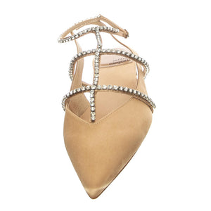 Pristina Natural Satin Silver Fabric - Sandali Donna Beige JCSR2P-150A-NAT  JEFFREY CAMPBELL 