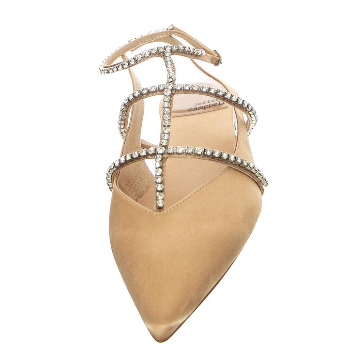 Pristina Natural Satin Silver Fabric - Sandali Donna Beige JCSR2P-150A-NAT  JEFFREY CAMPBELL 