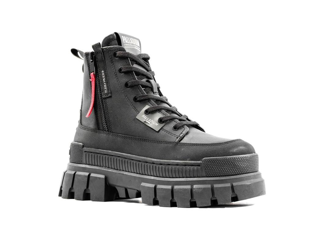 Revolt Boot Zip Lth Black / Black - Scarpe Stringate Profilo Alto Donna Nere PAS98859-001-M  PALLADIUM 