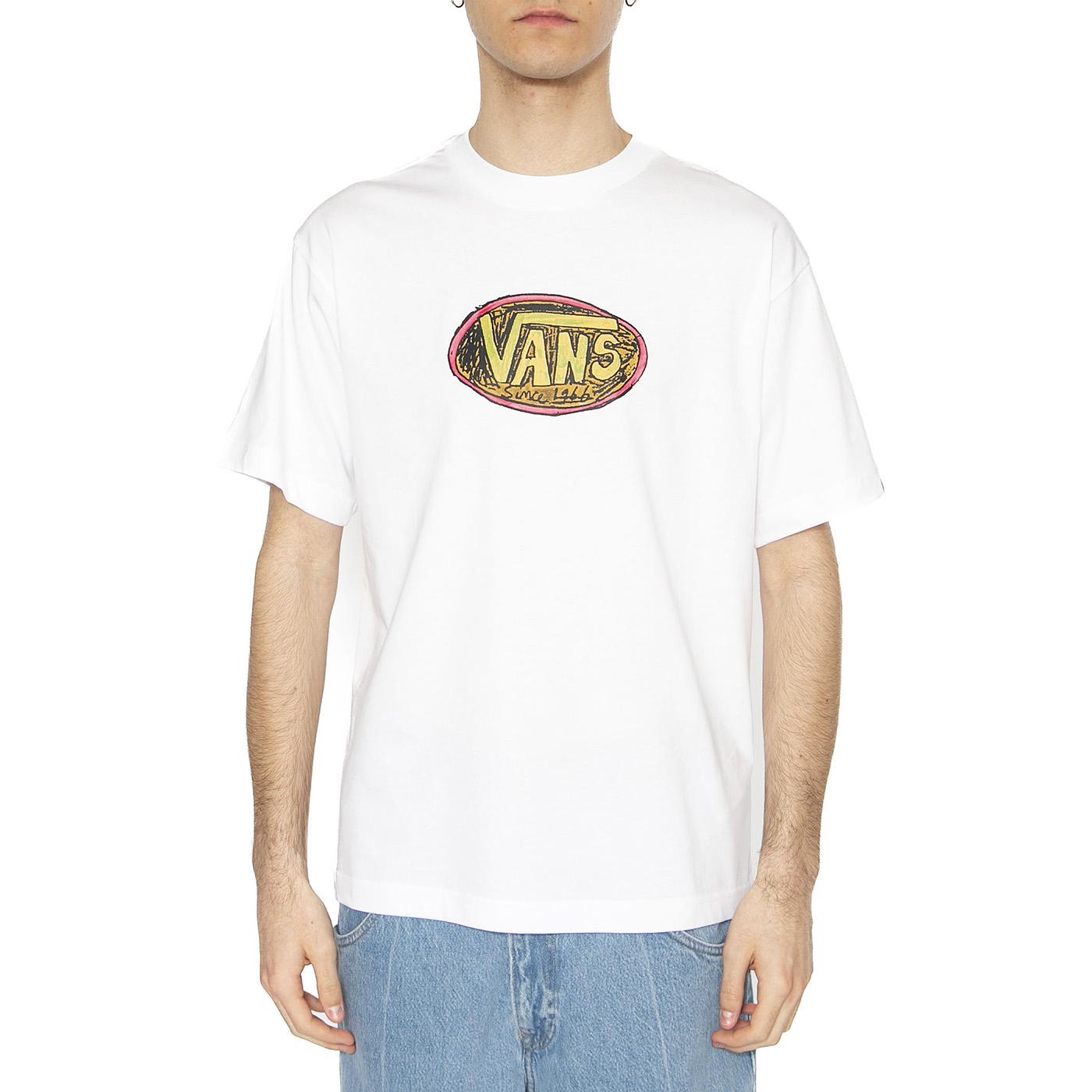 Scribblex SS White - Maglietta Girocollo Uomo Bianca VN000NHWWHT1  VANS 