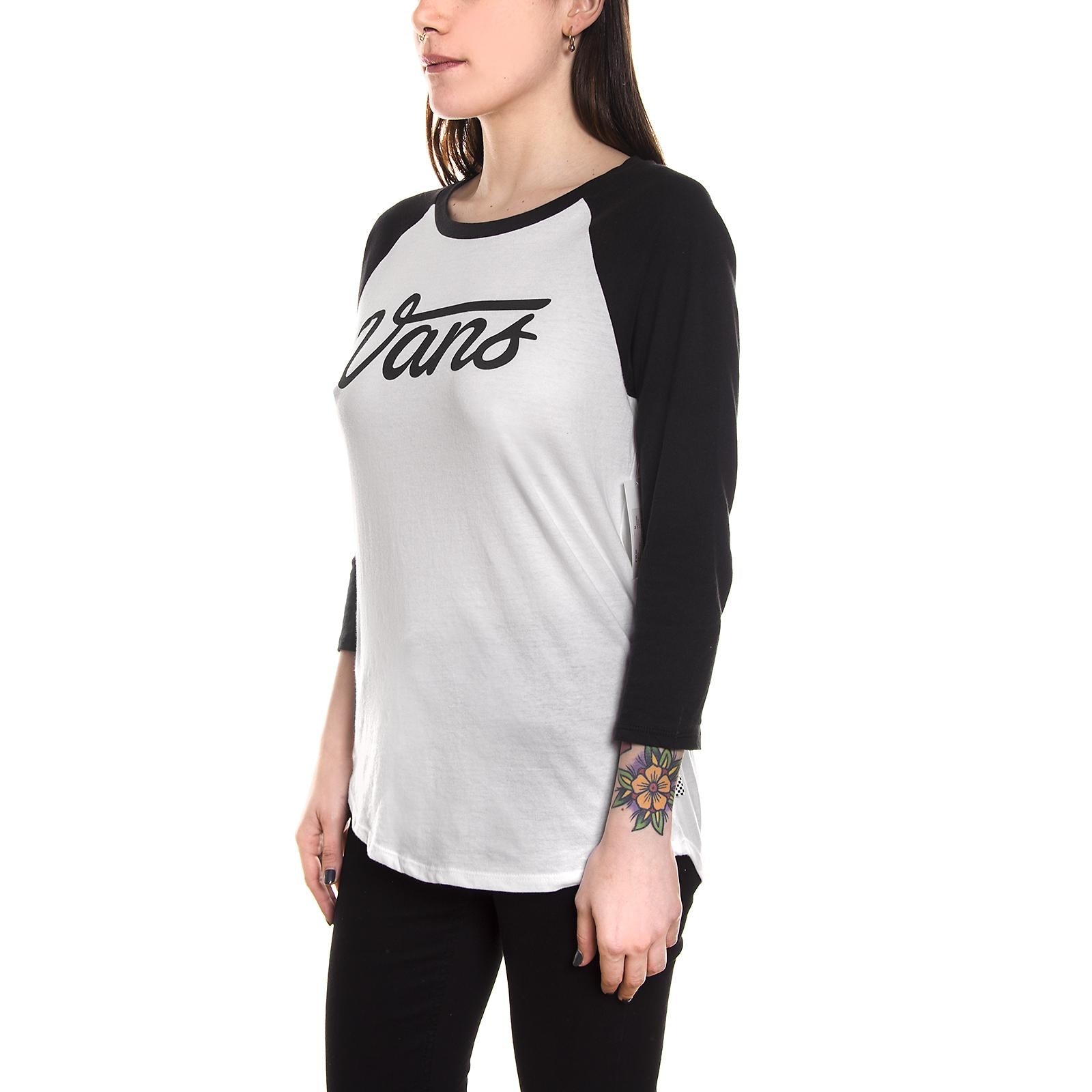 Wm Dugout - White/Black - Maglietta Girocollo Donna VA31UVYB2  VANS 