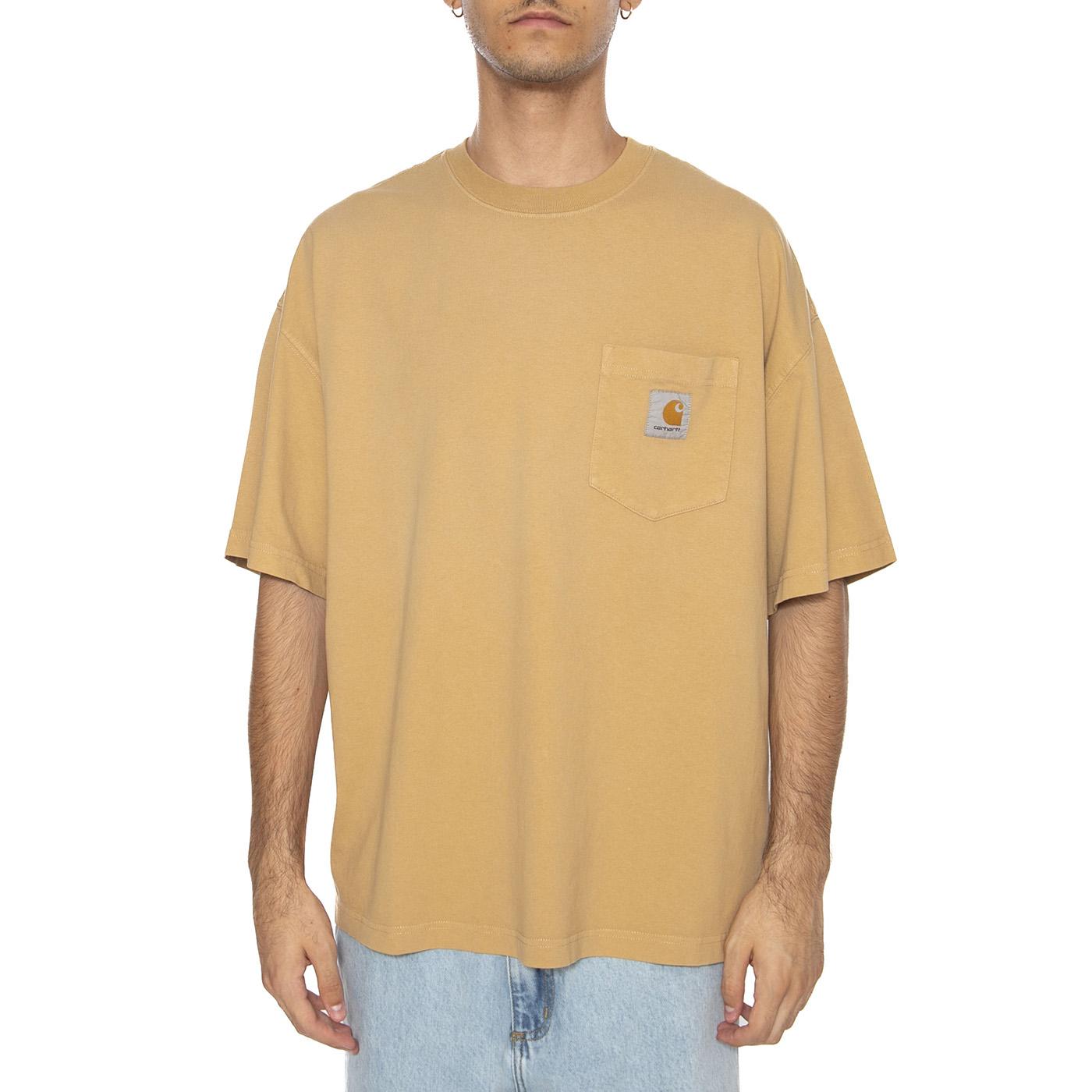 S/S Hudson Pocket T-Shirt Dusty H Brown - Maglietta Girocollo Uomo Marrone I035140.07E5F  CARHARTT WIP 