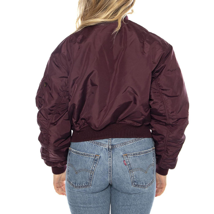 MA-1 Cropped Bomber -- Giacca Donna Dark Cherry Bordeaux F258010 608 ALPHA INDUSTRIES 