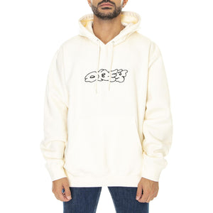 Obey Crude Hood Fleece Unbleached - Felpa con Cappuccio Uomo Beige 112470177-UBL  OBEY 