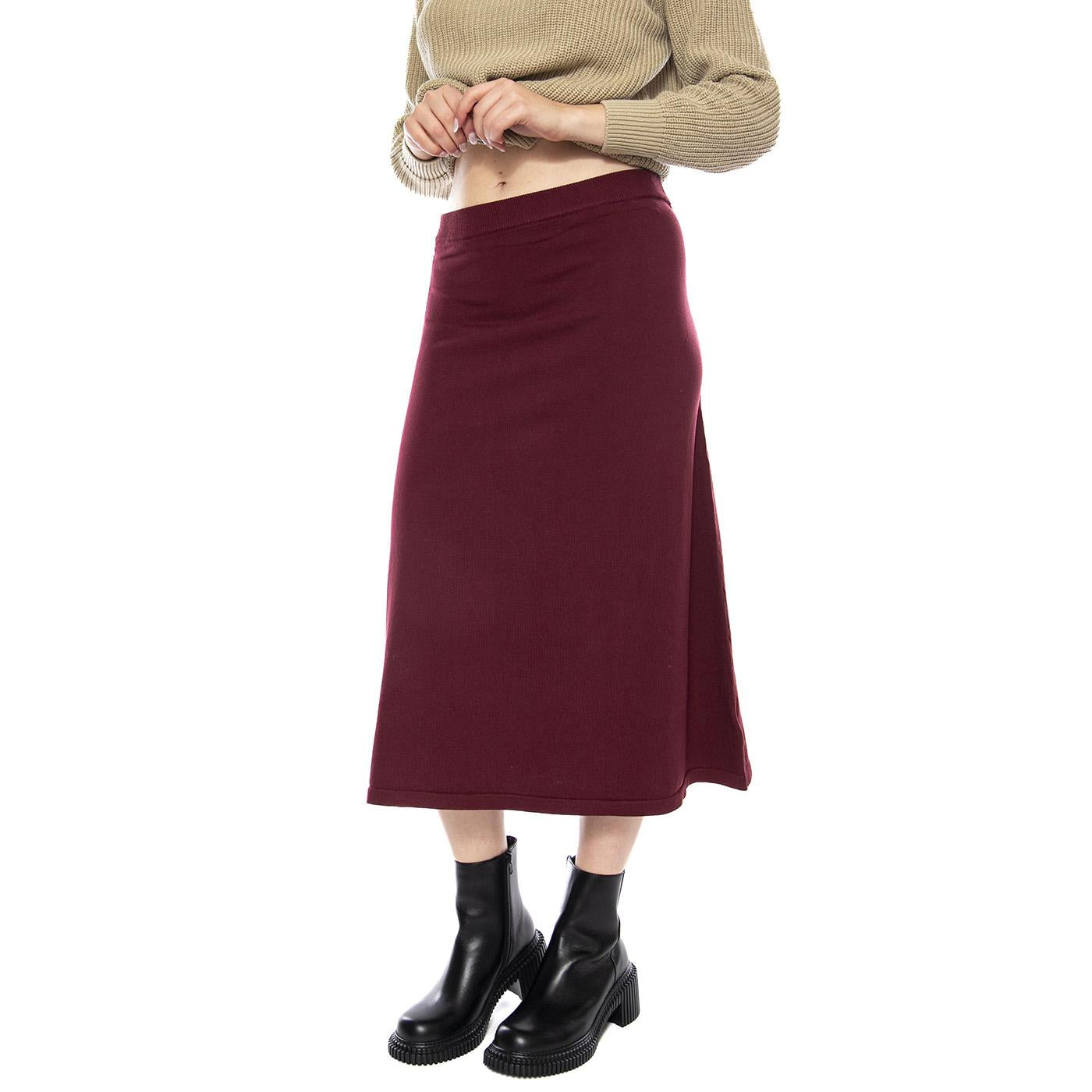 Falda Midigonna Bordeaux -- Gonna Lunga Donna 53W/10601 Burgundy WILD PONY 