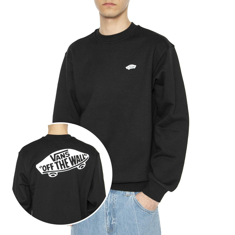 Style 76 II Loose Ft Crew Black / White - Felpa Girocollo Uomo Nera VN000P52Y281  VANS 