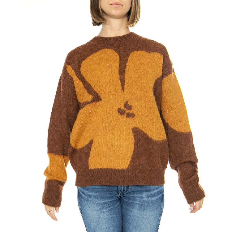 Jersey Jacquard Celosia Marron - Maglione Donna Multicolore 43W/10621  WILD PONY 