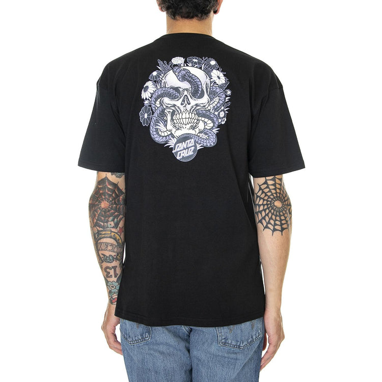 Botanic Skull T-Shirt Black - Maglietta Girocollo Uomo Nera SCA-TEE-8416  SANTA CRUZ 