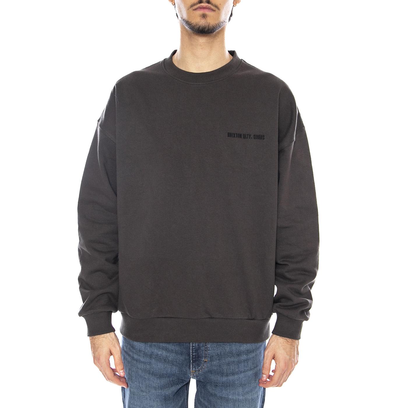 Embroidered Heavy Weight Crew Washed Black - Felpa Girocollo Uomo Nera 22696 WABLK BRIXTON 