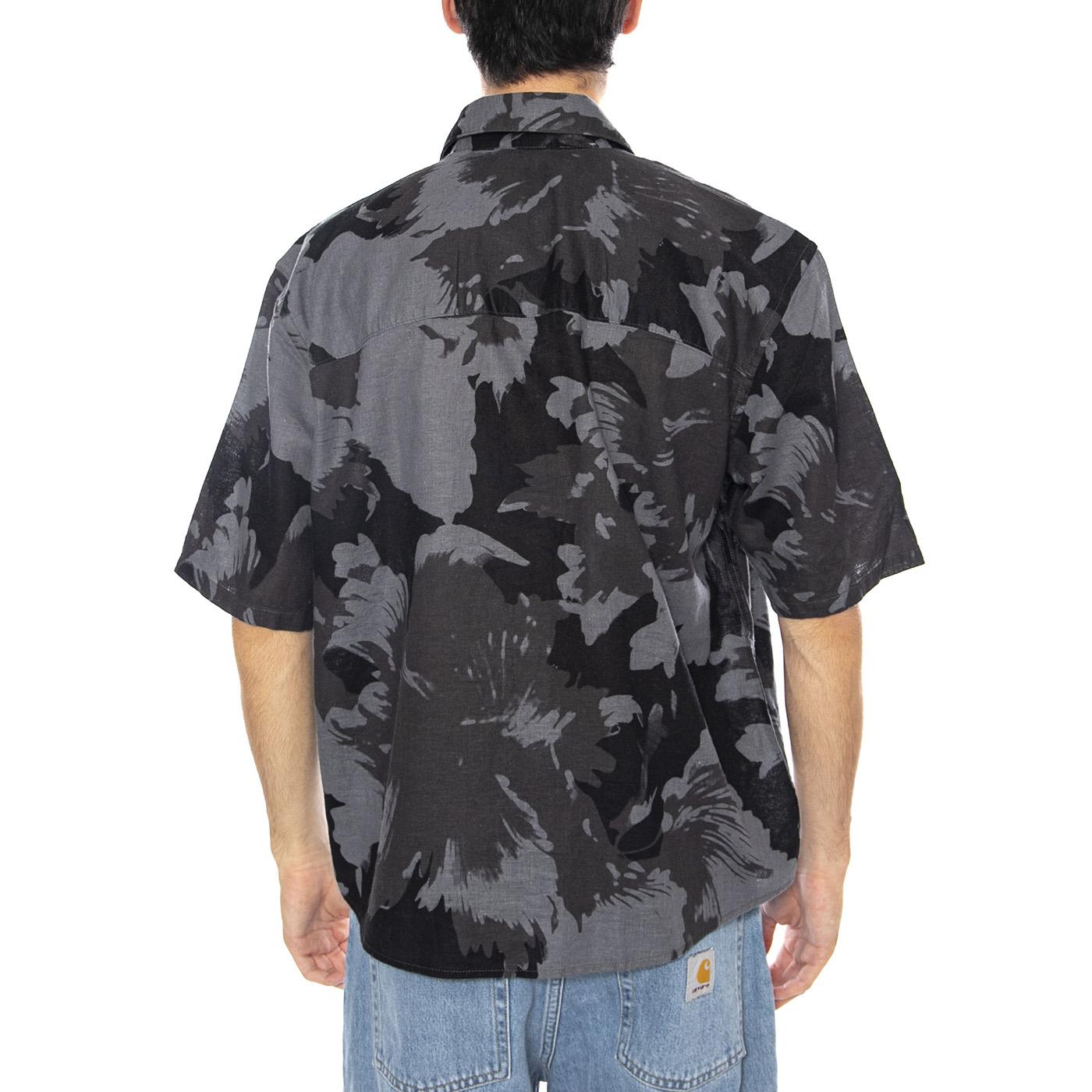 Onscaiden Life SS Relax AOP Linen Shirt Black - Camicia Maniche Corte Uomo Multicolore 22032123-CA  ONLY & SONS 