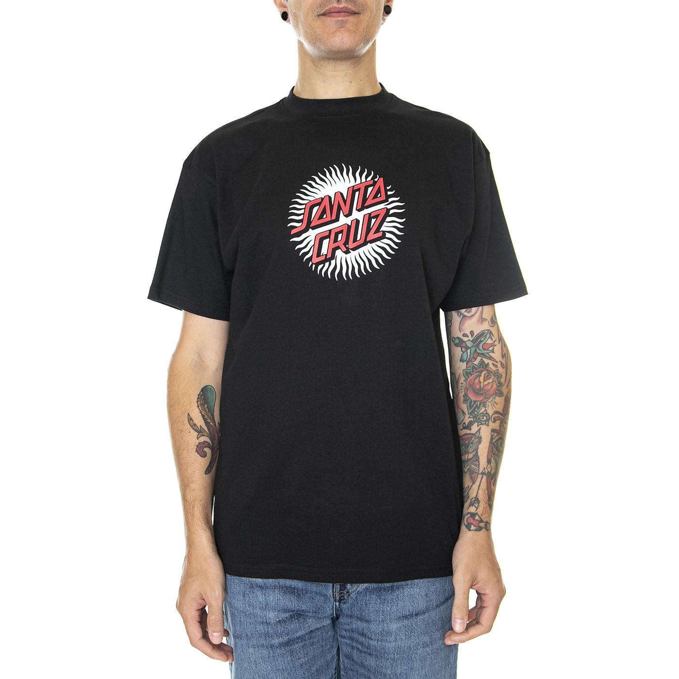 Daylight Dot Front T-Shirt Black - Maglietta Girocollo Uomo Nera SCA-TEE-8234  SANTA CRUZ 