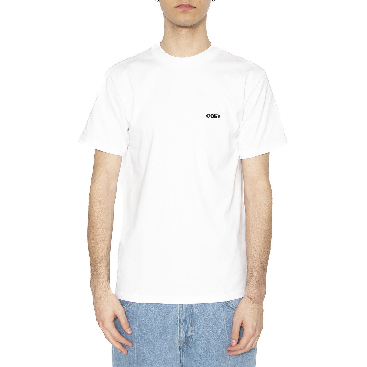 Obey Class Dropout Tee White - Maglietta Girocollo Uomo Bianca 165264092-WHT  OBEY 