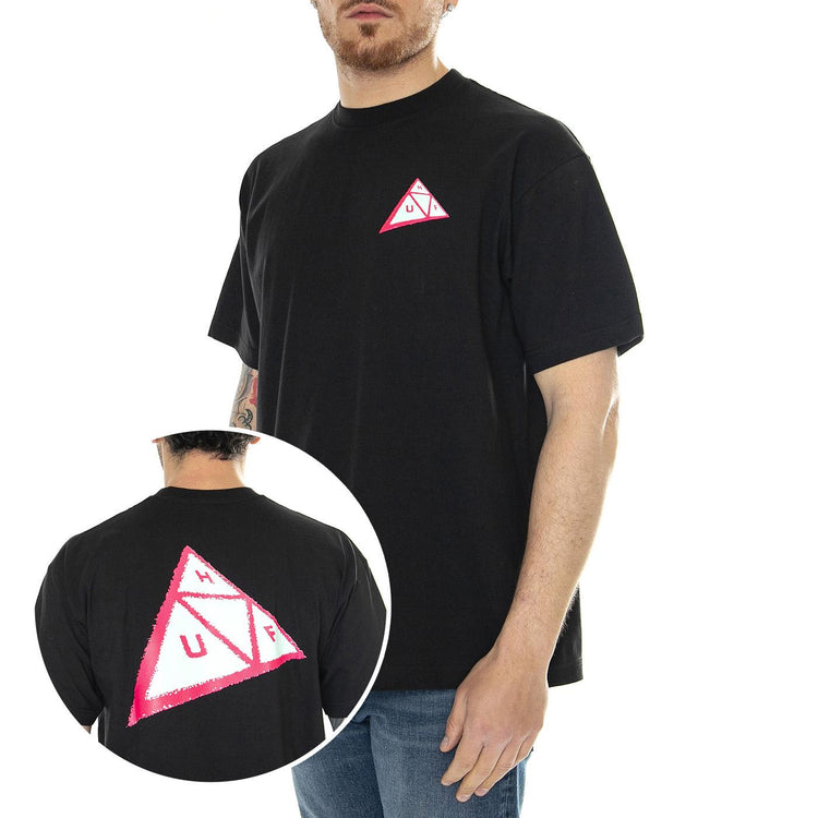 Skewed TT S/S Tee Black - Maglietta Girocollo Uomo Nera TS02174-BLACK  HUF 