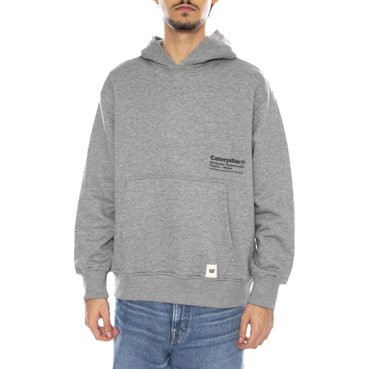 Starts And Stripes Grey Hoodie - Felpa con Cappuccio Uomo Grigia 6050177 10831 CAT 