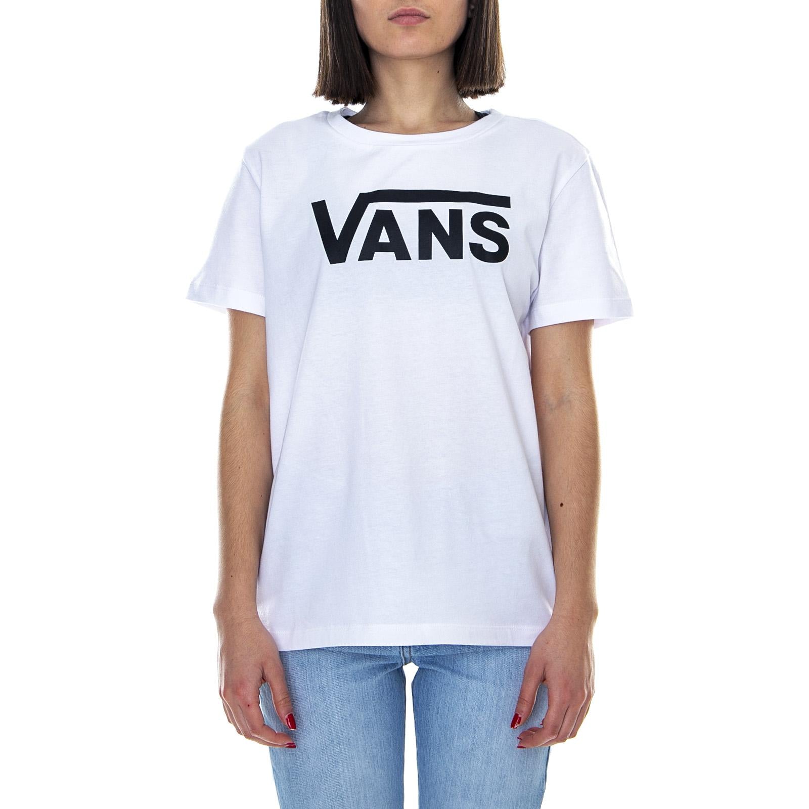 Wm Flying Crew - White/Black - Maglietta Girocollo Donna VA34AYYB2  VANS 