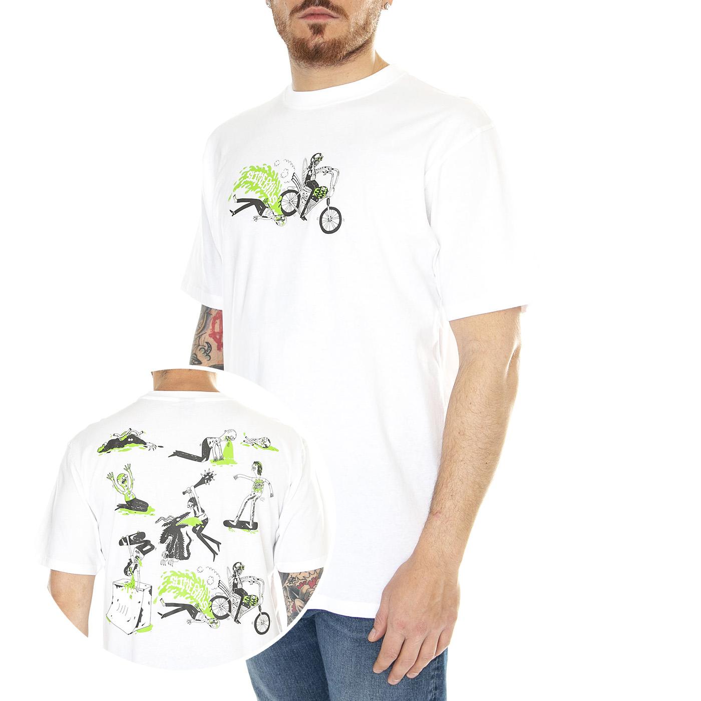 Scene Report White - Maglietta Girocollo Uomo Bianca SCA-TEE-11031  SANTA CRUZ 