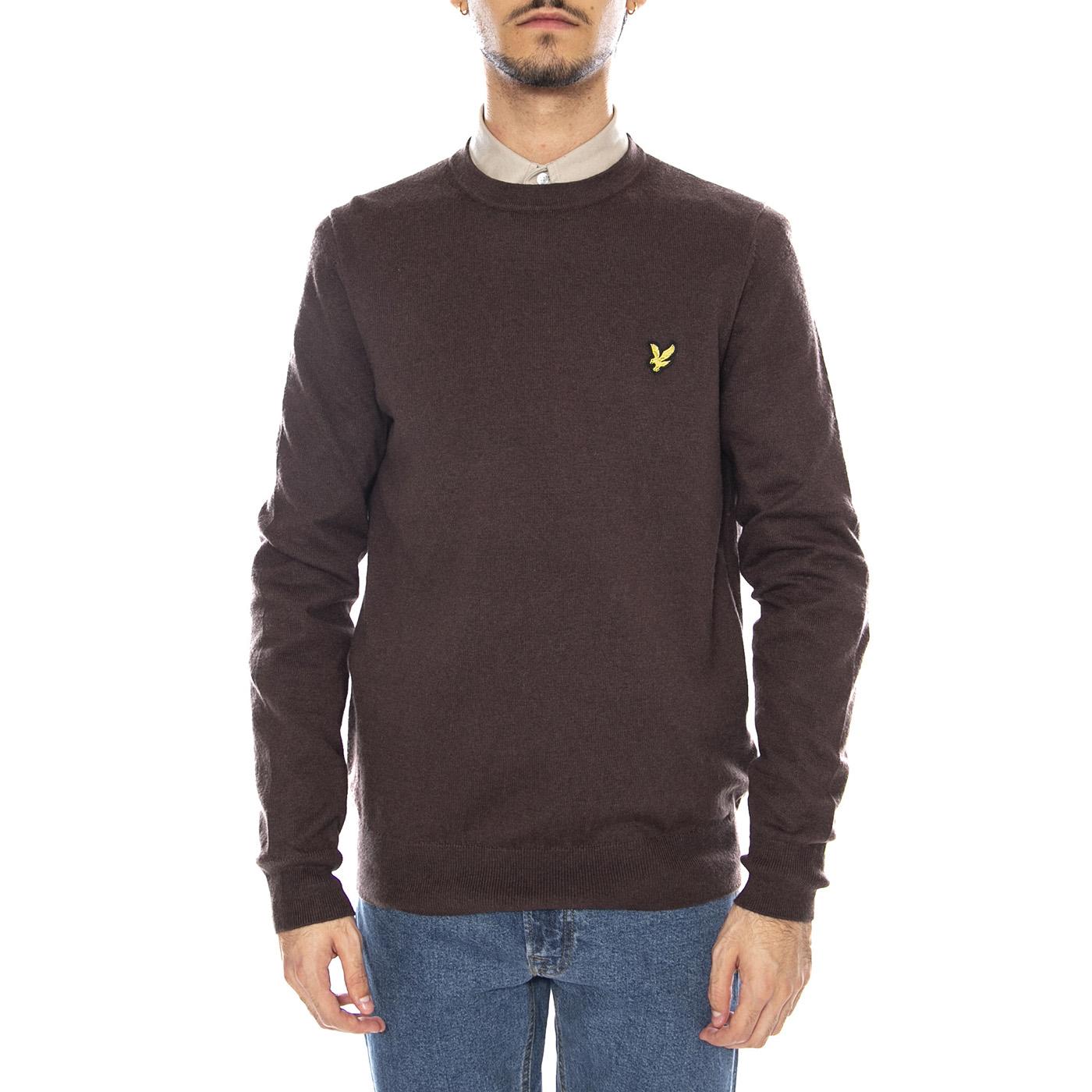 Cotton Merino Crew Neck Jumper Espresso - Maglione Uomo Marrone KN2110VC-X863 . LYLE & SCOTT 