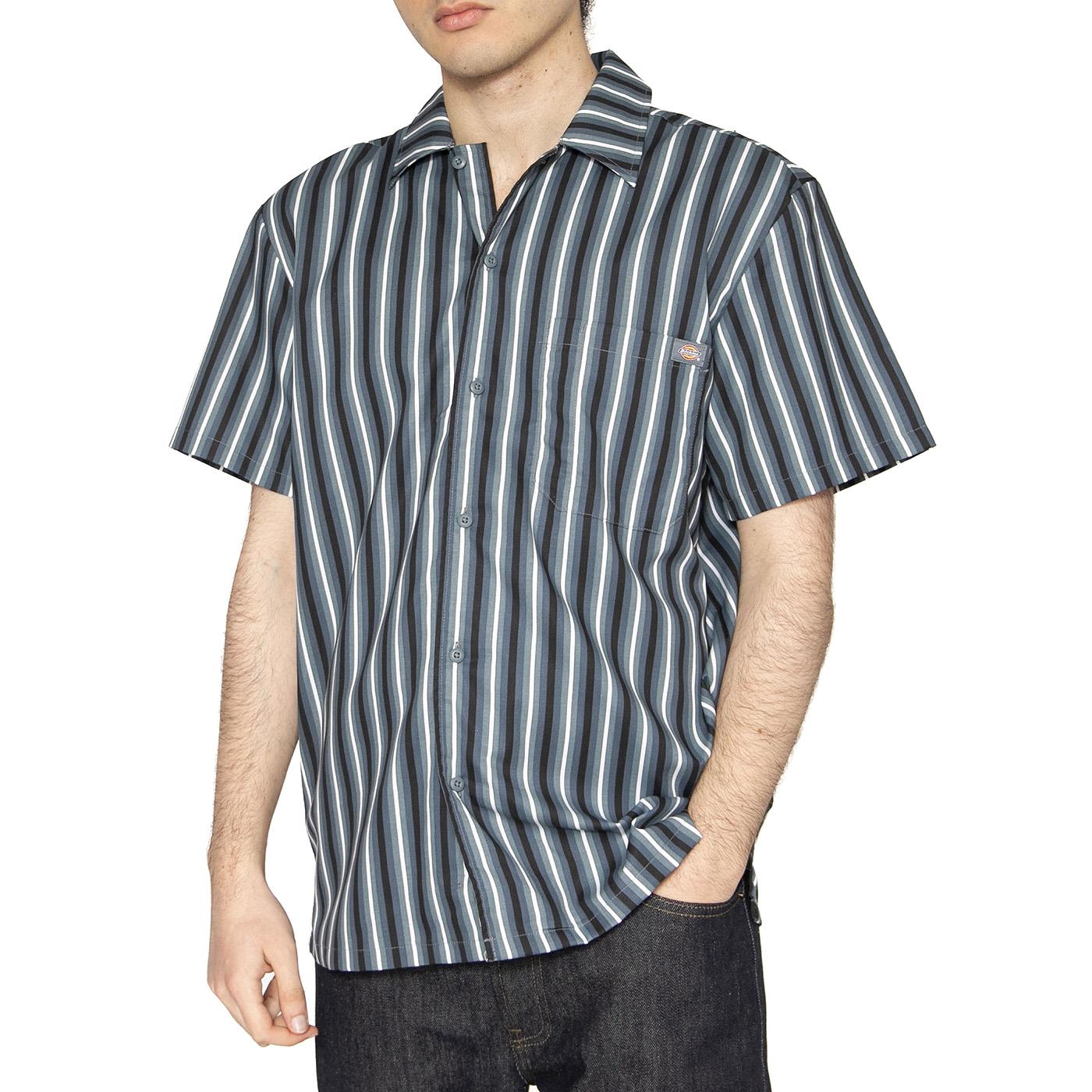 Multi Stripe Work Shirt SS Stormy Weather - Camicia Maniche Corte Uomo Multicolore DK0A87G3G701  DICKIES 