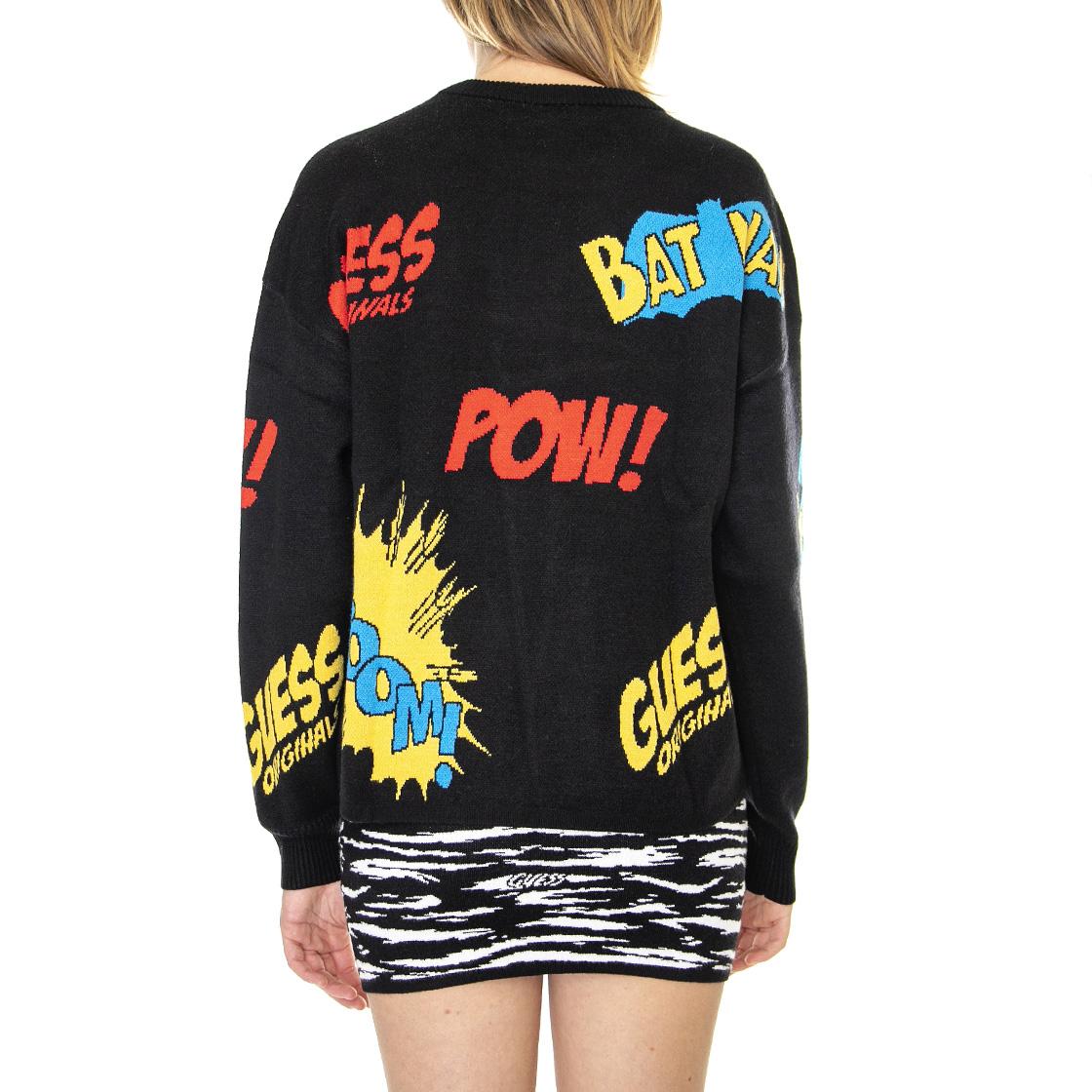Go Batman Jacquard Sweater Jet Black A996 - Maglione Girocollo Donna Nero W2BR16Z3382-JBLK  GUESS ORIGINALS 