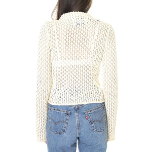 W' Top Calado con Manga Acampanada Beige - Top Donna Beige 31W/10236  WILD PONY 