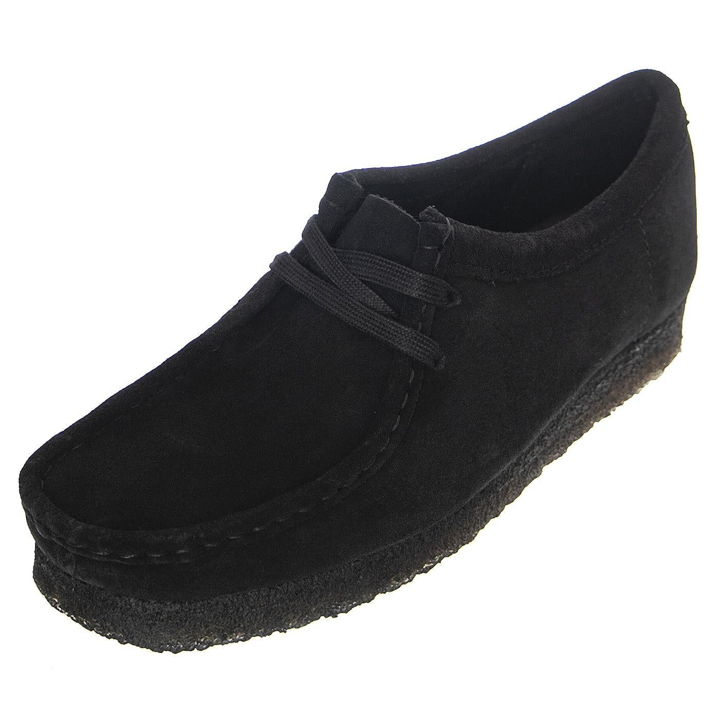 Wallabe Black Suede - Scarpe Stringate Profilo Basso Donna Nere 155522-00001  CLARKS 