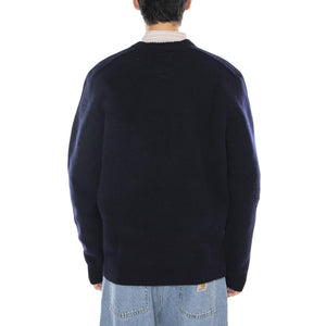 Boiled Wool Sweater Peacoat - Maglione Girocollo Uomo Blu 112371679  WRANGLER 