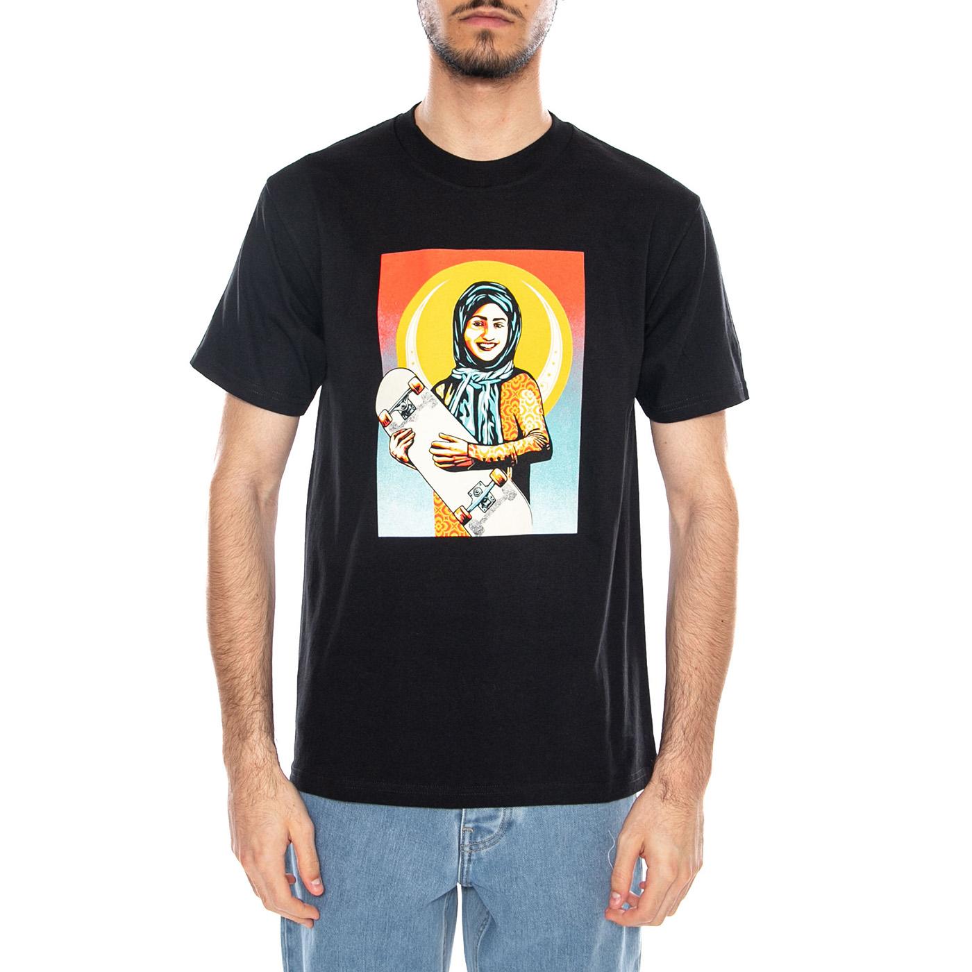Skateistan / Obey Tee - Maglietta Girocollo Uomo Nera 165264402 BLK OBEY 