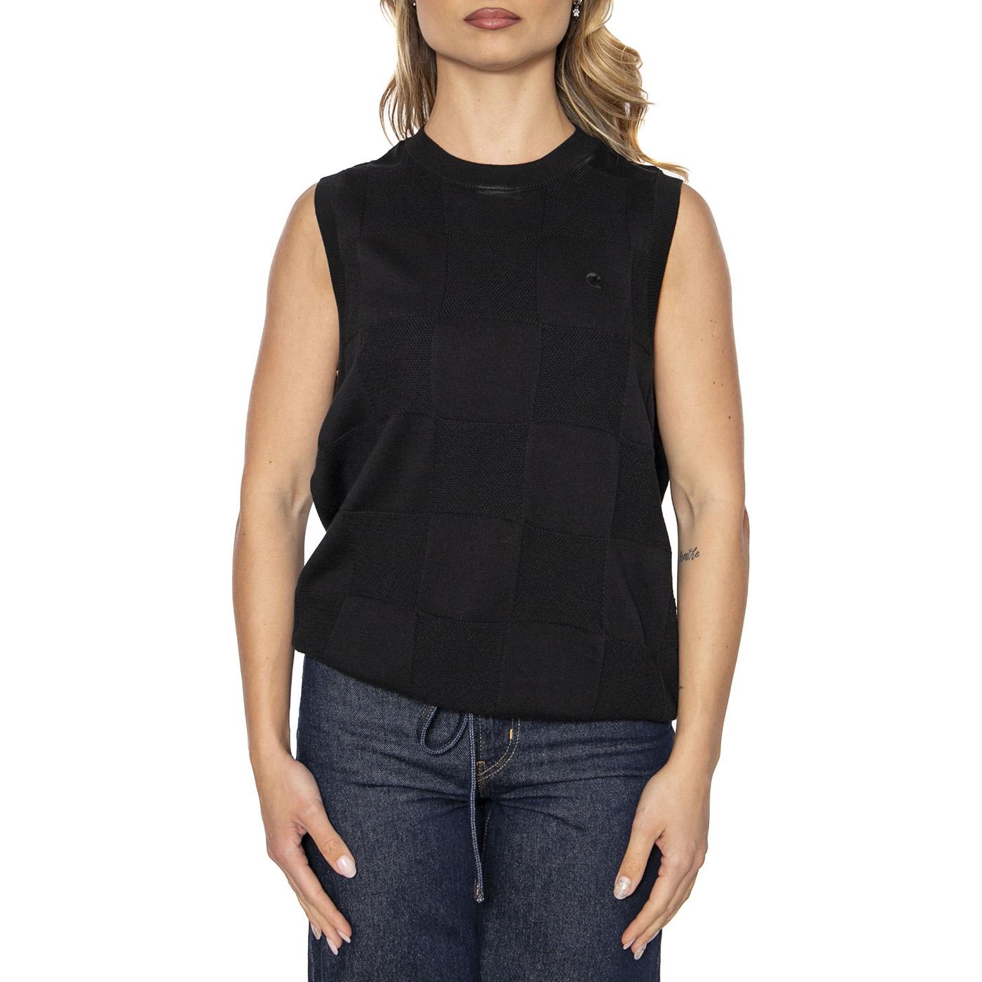 W' Checker Vest Sweater Black - Maglia Donna Nera I034544.89XX  CARHARTT WIP 