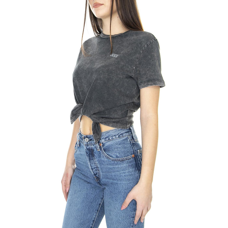 Wm Junior V Wash Knot Tee Black - Maglietta Girocollo Donna Grigia VN0A5DUMBLK1  VANS 