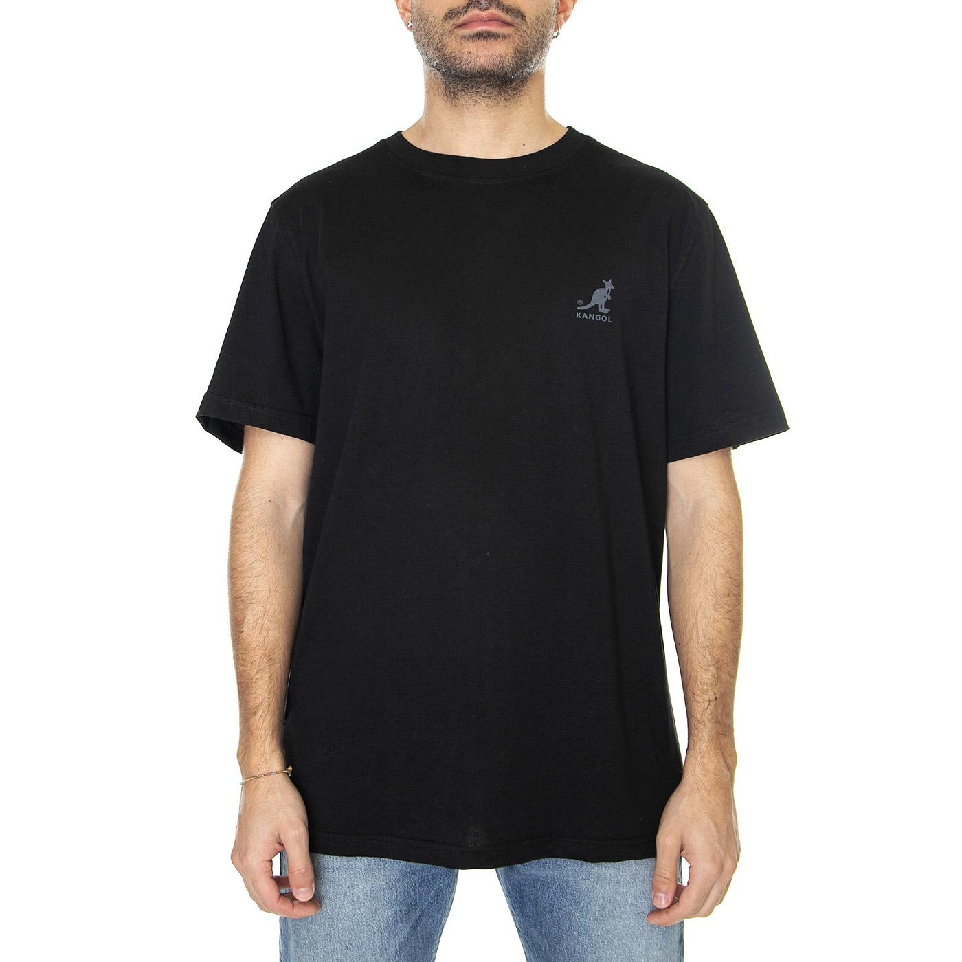 Cap Heritage Black - Maglietta Girocollo Uomo Nera KAF22UTS219-99  KANGOL 