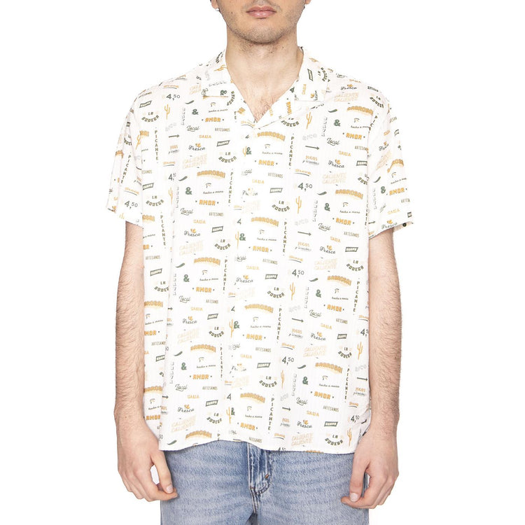 Sabros Aloha Shirt White - Camicia Maniche Corte Uomo Bianca / Multi 1963-WHITE  BRAVA FABRICS 