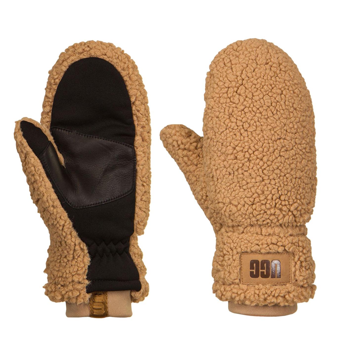 W Sherpa Mitten W Logo Patch Caramel - Guanti Beige 20168BX-CARM  UGG 