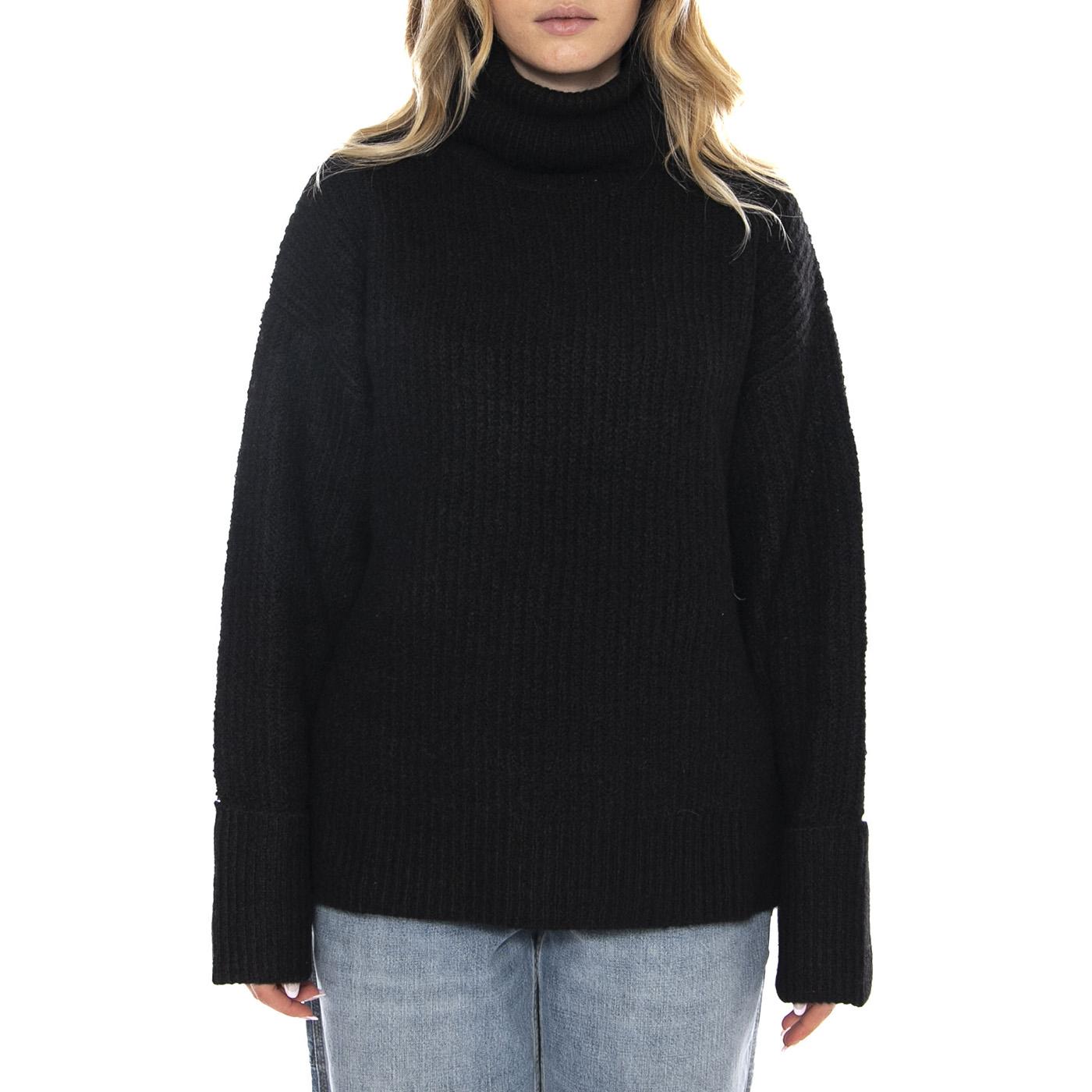 Wide Cuff Turtle Neck Unionall Black -- Maglione Collo Alto Donna Nero 112371056 . LEE 