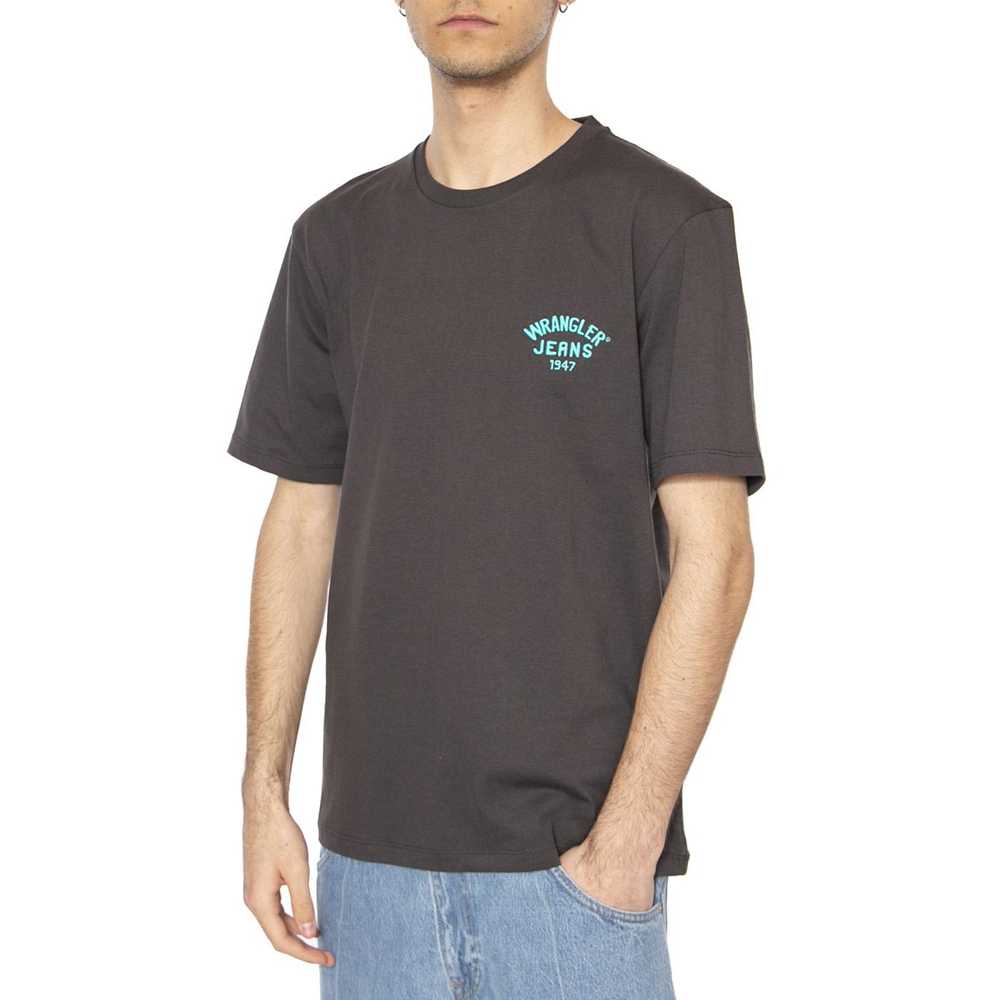 Small Logo Tee Faded Black - Maglietta Girocollo Uomo Nera 112362800  WRANGLER 