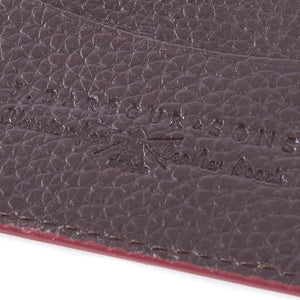 Grain Leather Card Holder Dark Brown - Portacarte Marrone in Pelle 222MMLG0020-BR711  BARBOUR 