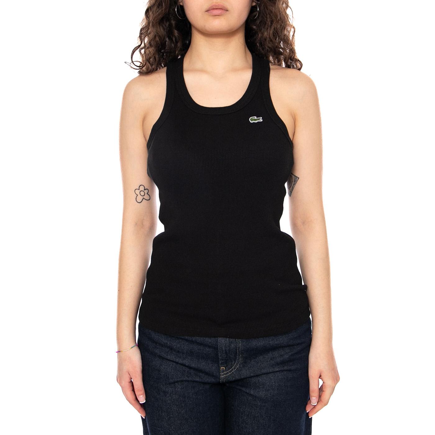 Canotta S/M Black Tank - Canotta Donna Nera TF5388 031 LACOSTE 