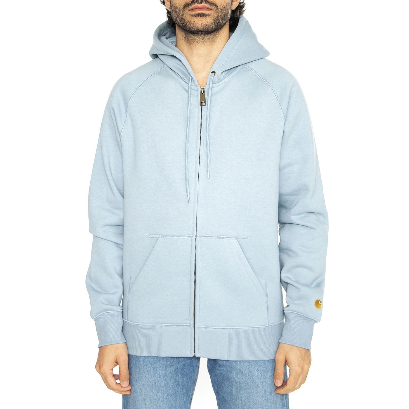 Hooded Chase Jacket Frosted Blue / Gold - Felpa con Cappuccio Uomo Blu I033664.2MYXX  CARHARTT WIP 