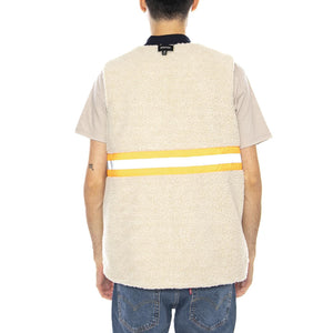 Builders Abraham Rev Vest -- Gilet Uomo Reversibile Rinse Denim Sherpa 03412 RNDNS BRIXTON 