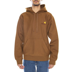 Hooded American Script Sweat Hamilton Brown - Felpa con Cappuccio Uomo Marrone I028279.HZXX  CARHARTT WIP 