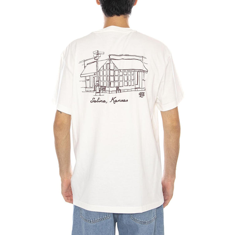 Relaxed Graphic Tee Ecru - Maglietta Girocollo Uomo Crema 112370514  LEE 