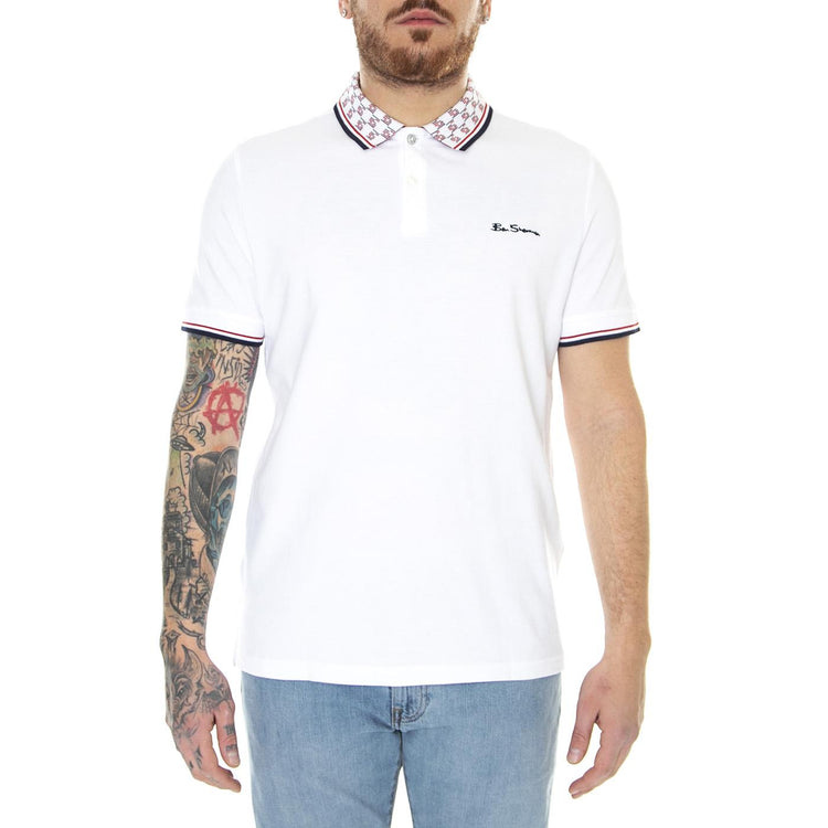 Collar Interest Polo White - Polo Uomo Bianca 66871-010  BEN SHERMAN 